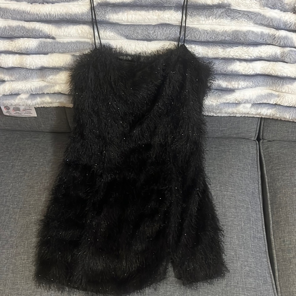Princess Polly, black mini dress with flakes of sparkle, size 8, worn once.